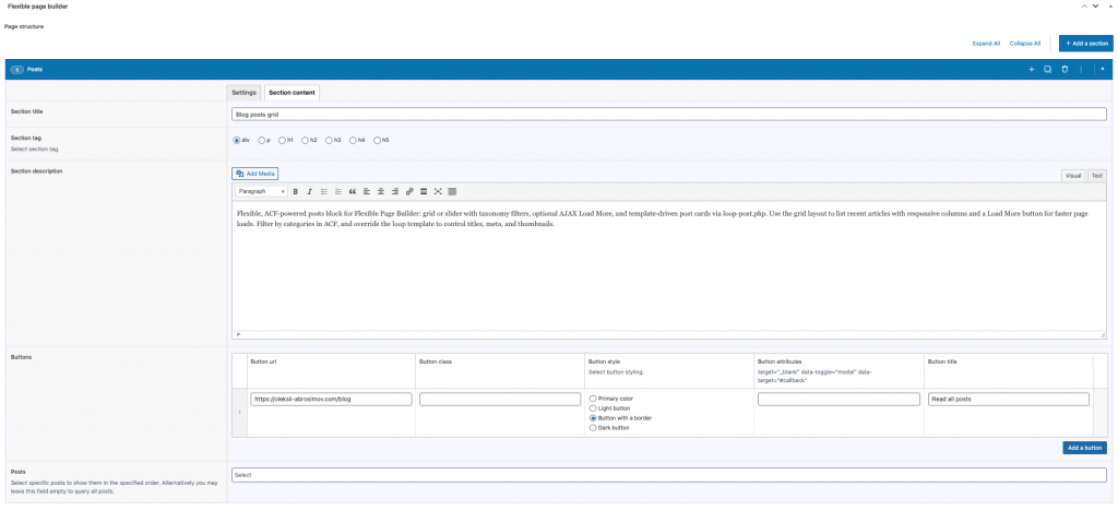 Flexible Posts add-on Flexible Posts add-on