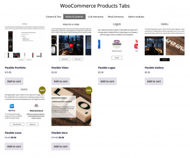 Flexible Woocommerce Products (Tabs) add-on Flexible Woocommerce Products (Tabs) add-on