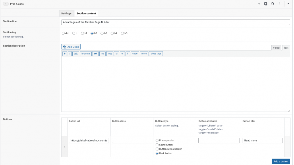 Flexible Pros and Cons add-on Flexible Pros and Cons add-on