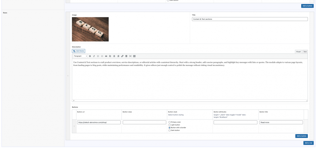 Flexible Rows add-on Flexible Rows add-on